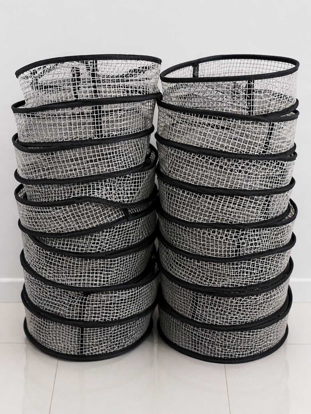 Stacked fan safety net covers wire mesh bulk stock